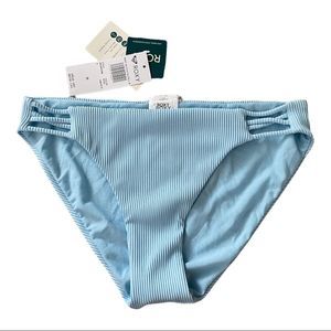ROXY women’s ribbed bikini bottoms in baby blue swimsuit size M
